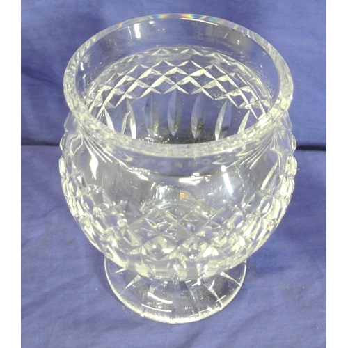 221 - Waterford Crystal baluster shaped flower vase with diamond decoration and round base