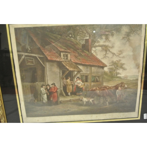 281 - John Cother Webb 'The benevolent sportsman' and After George Morland 'Figures outside an inn' colour... 