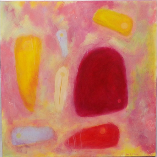 284 - Cahill O'Connor 'Shapes and colour' oil on canvas 100x100cm signed