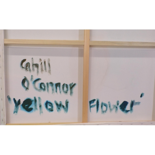 285 - Cahill O'Connor 'Yellow flower' oil on canvas 90x90cm signed