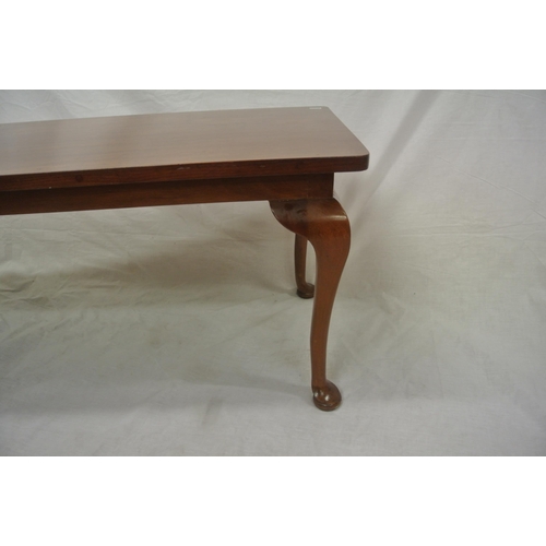 34 - Oblong Victorian style mahogany coffee table with cabriole legs and pad feet