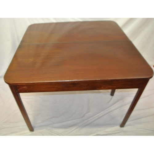 95 - Edwardian inlaid mahogany sofa table with frieze drawers, stretcher and splayed feet