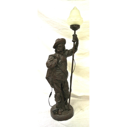 198 - Ornate bronzed figured lamp 