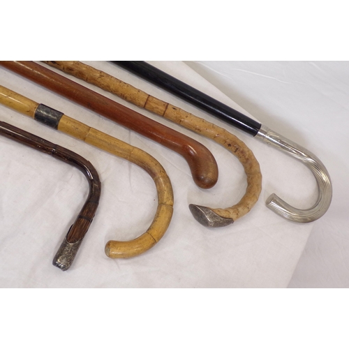 117 - Assorted lot of walking sticks with shaped handles