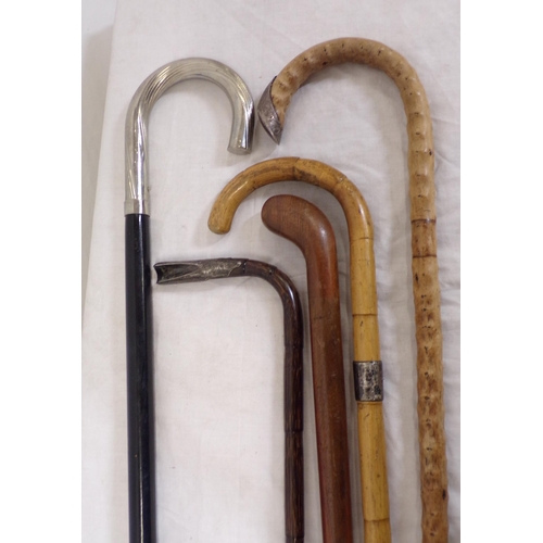 117 - Assorted lot of walking sticks with shaped handles