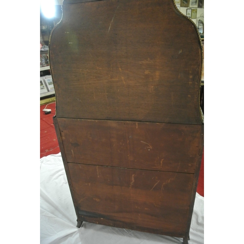 160 - Dutch marquetry open cabinet with ornate ormolu mounts, foliate inlay, shaped shelf, on bracket feet