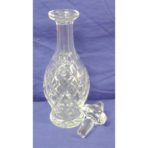 202 - Waterford Crystal baluster shaped decanter, stopper and hobnail decoration