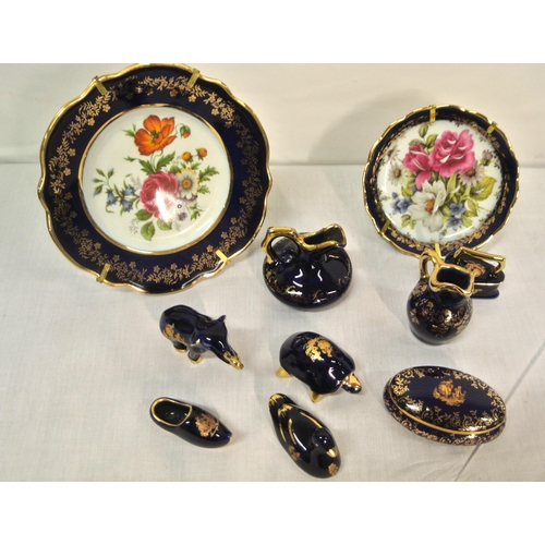 207 - 10 pieces of gilt and foliate decorated Limoges