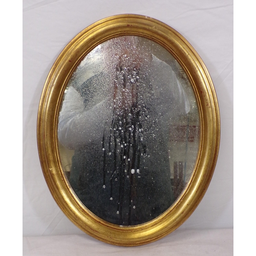 213 - Oval gilt framed wall mirror