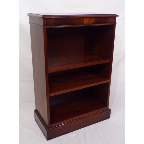 214 - Edwardian design mahogany bookcase with adjustable shelving on plinth