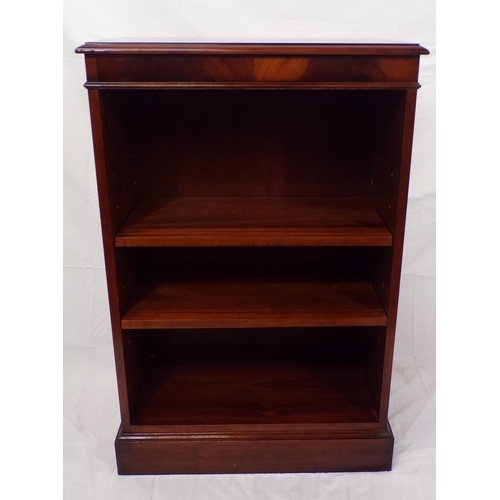 214 - Edwardian design mahogany bookcase with adjustable shelving on plinth