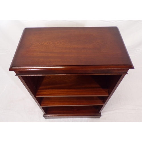 214 - Edwardian design mahogany bookcase with adjustable shelving on plinth