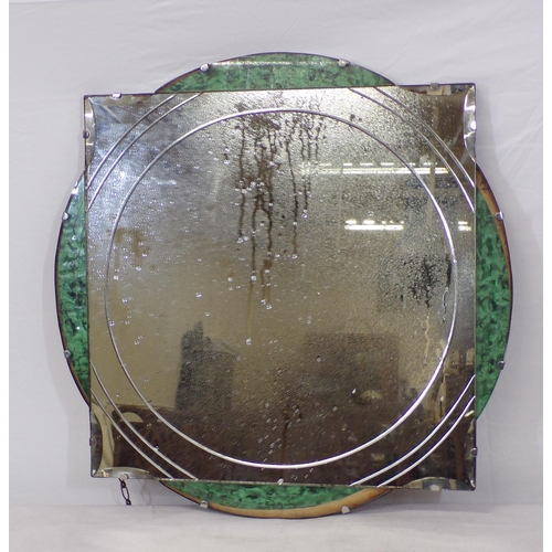 226 - Art Deco hall mirror with bevelled decoration