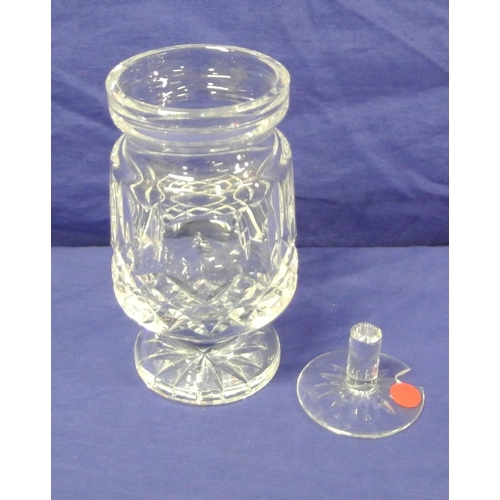 233 - Waterford crystal preserve jar with lid and shaped base