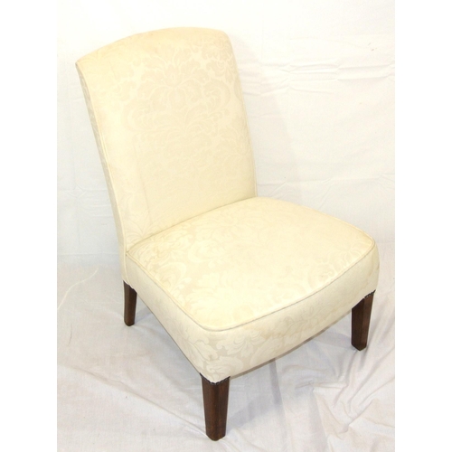 337 - Edwardian style occasional chair with foliate upholstery, on square legs