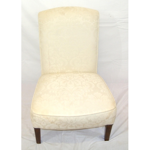 337 - Edwardian style occasional chair with foliate upholstery, on square legs