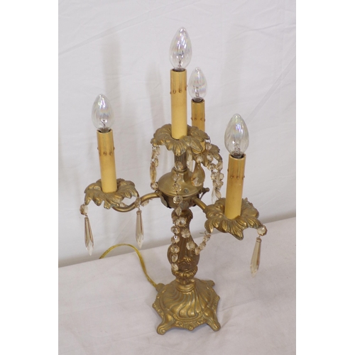 43 - French style electric table lamp with ornate foliate decoration