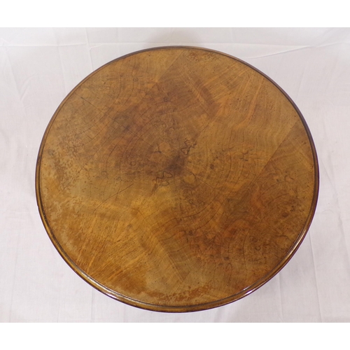 44 - Edwardian mahogany round occasional or coffee table with cabriole legs and pad feet