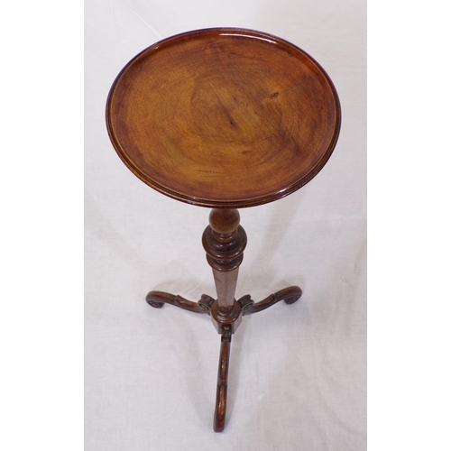 71 - Victorian mahogany round jardiniere or bust stand with turned tapering column, on shaped tripod