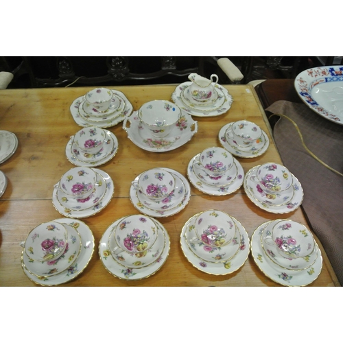 72 - Forty piece Victorian style tea service with foliate and gilt decoration