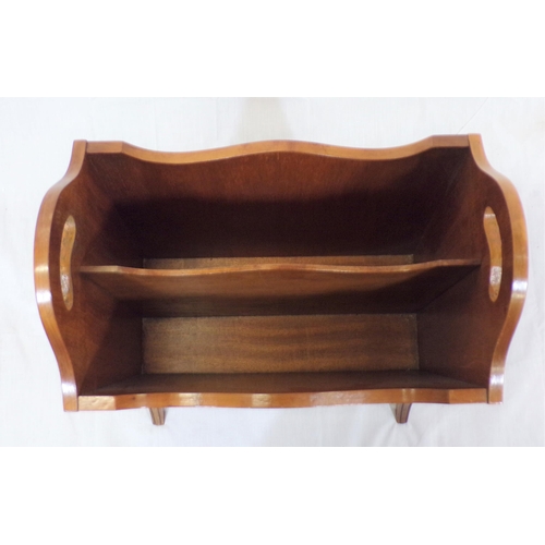 79 - Edwarding style walnut two sectioned canterbury with shaped legs