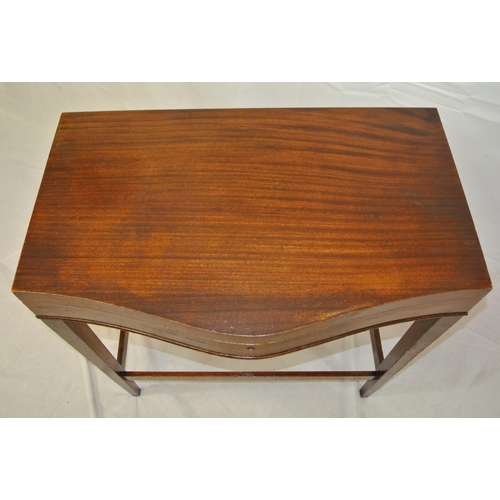 81 - Edwardian mahogany serpentine fronted canteen table with sectioned interior, and tapering legs with ... 