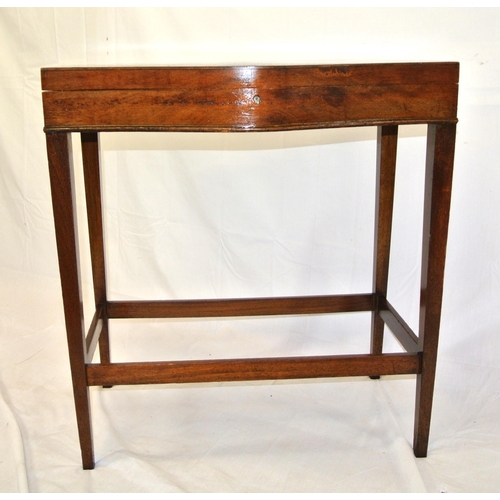 81 - Edwardian mahogany serpentine fronted canteen table with sectioned interior, and tapering legs with ... 