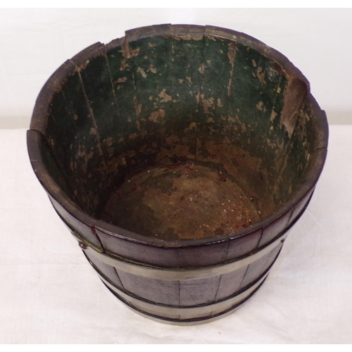 88 - Georgian mahogany round peat bucket with brass banding