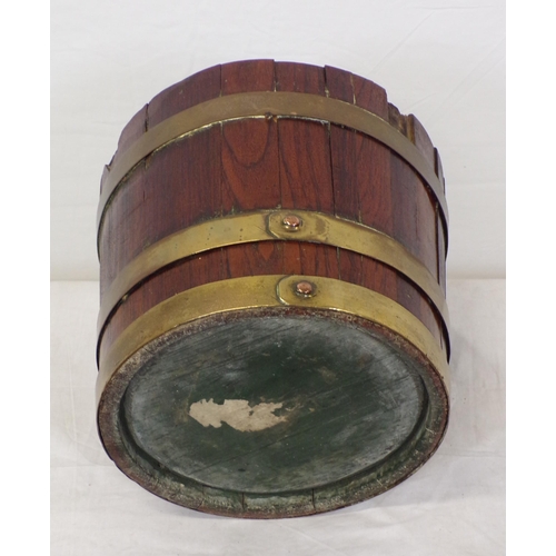 88 - Georgian mahogany round peat bucket with brass banding