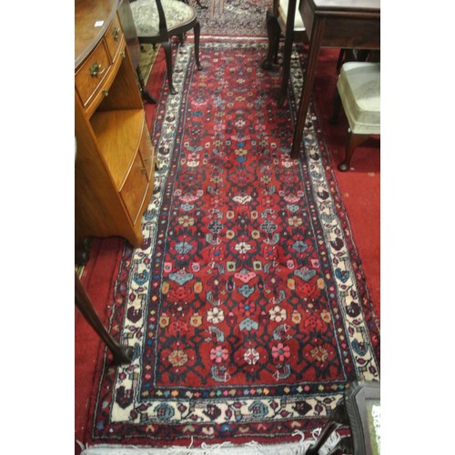 221 - Red and blue ground vintage Iranian runner