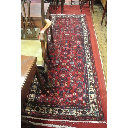 221 - Red and blue ground vintage Iranian runner