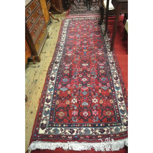 221 - Red and blue ground vintage Iranian runner