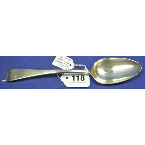 118 - George III London silver tablespoon with crested handle, by 'I.B', 1815, 22.5cm