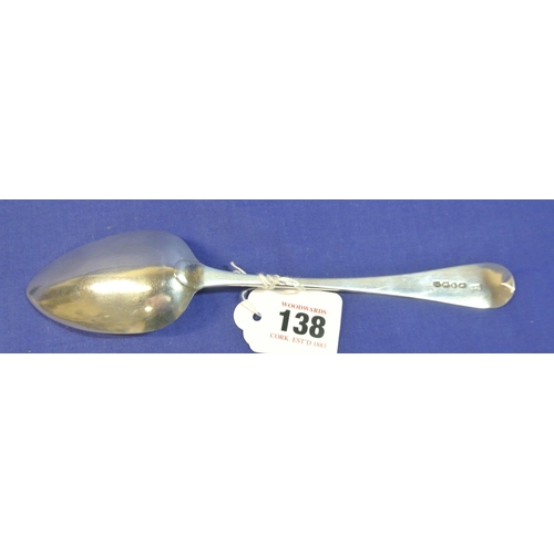 138 - George IV London silver tablespoon with crested handle, by W. Bateman, 1825, 23cm