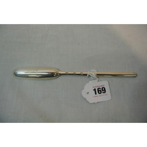 169 - Irish George III silver marrow scoop by John Pittar, Dublin c.1750, 21.7cm, 66g