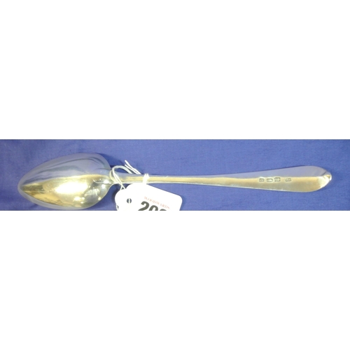 202 - Irish silver bright cut serving spoon by John Keene, Dublin 1798, 23cm, 57g