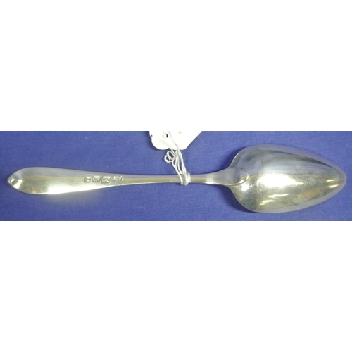 203 - Irish silver bright cut serving spoon by Samuel Neville, Dublin 1805, 23cm, 58g