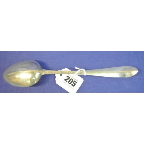 205 - Irish silver bright cut serving spoon by John Pittar, Dublin 1783, 23cm, 64g