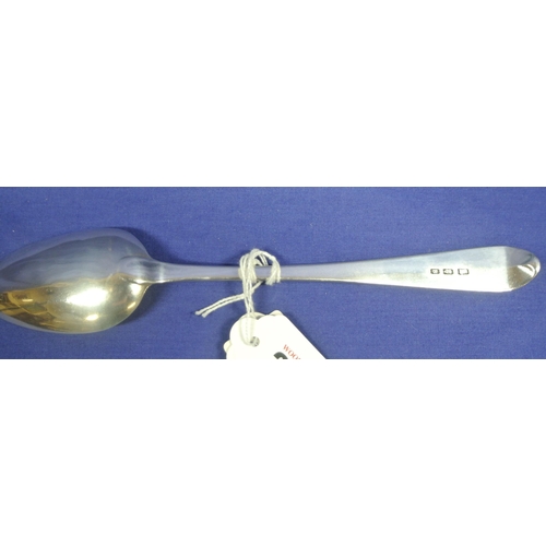 210 - Irish silver bright cut serving spoon, Dublin 1798, 23cm, 71g