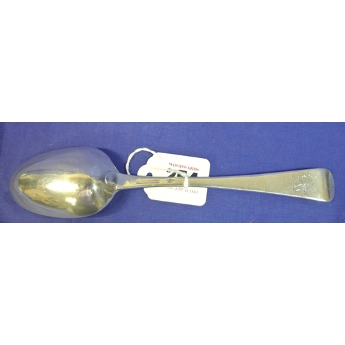 254 - Cork Silver Table Spoon with rat-tail handle, by Carden Terry, Cork c. 1780.  22cm. 70g