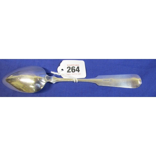 264 - Irish silver serving spoon with crested fiddle pattern handle, by Carden Terry and Jane Williams, Co... 