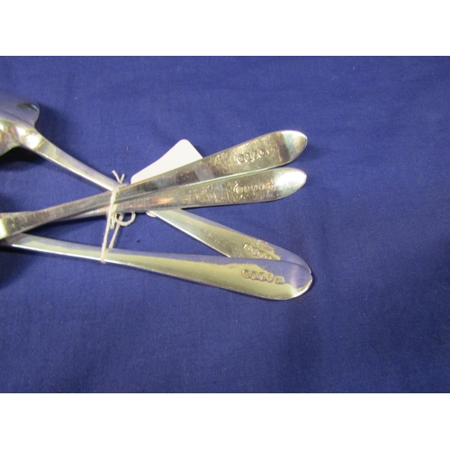 297 - Set of four Wm IV Irish silver bright cut serving spoons by William Cummins, Dublin 1837, 23cm, 263g