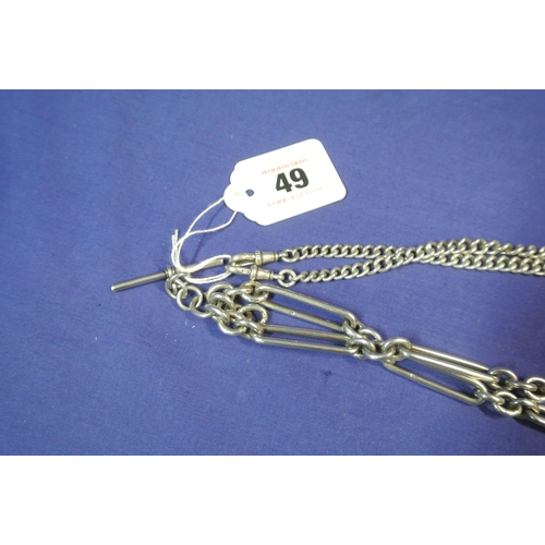 49 - Two English silver chains, Birmingham