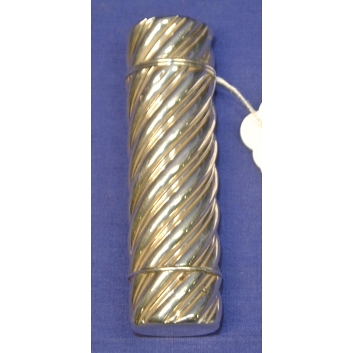 64 - Victorian English silver coin holder of twist reeded form, London 1895