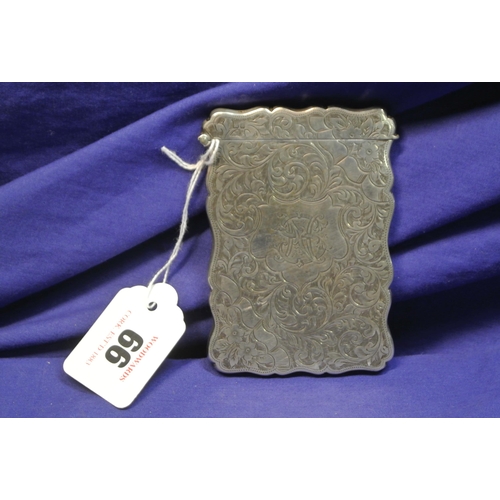 66 - George V English silver card case with ornate etching, Chester 1909