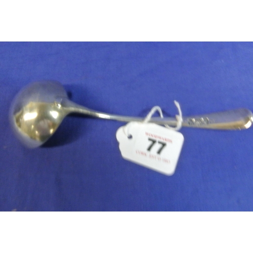 77 - Georgian London silver small ladle with round bowl