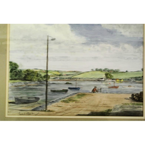 404 - Neil Daly 'On the pier Castletownshend' watercolour 24 x 34cm signed