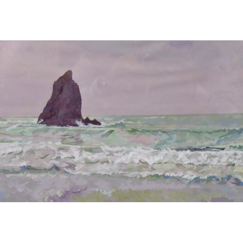 349 - Elfyn Jones 'Rock offshore' pastels 42x49cm signed and dated'83, lower right