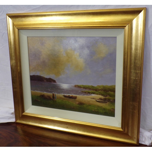 352 - John Manson 'Beach scene' oil on board 38x48cm signed lower right