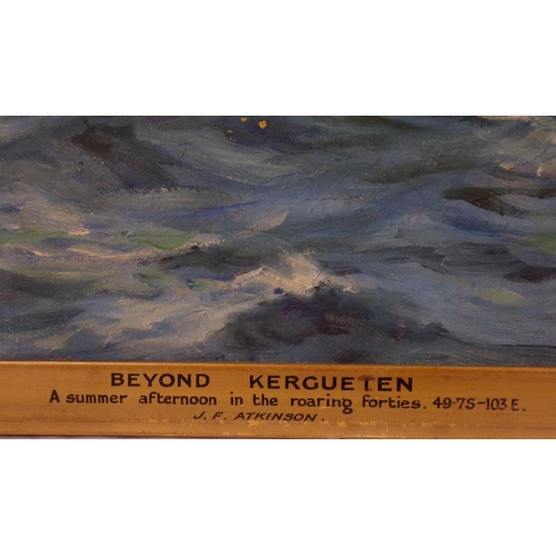 354 - John Atkinson 'Beynd Kerguelen (A summer afternoon in the roaring forties, 49.7S 103E)' oil on canva... 